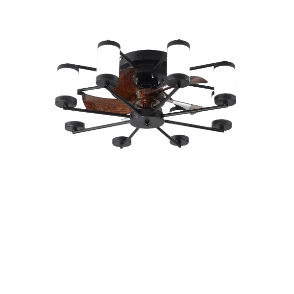 Adjustable LED Black Farmhouse Fan with Remote for Indoor