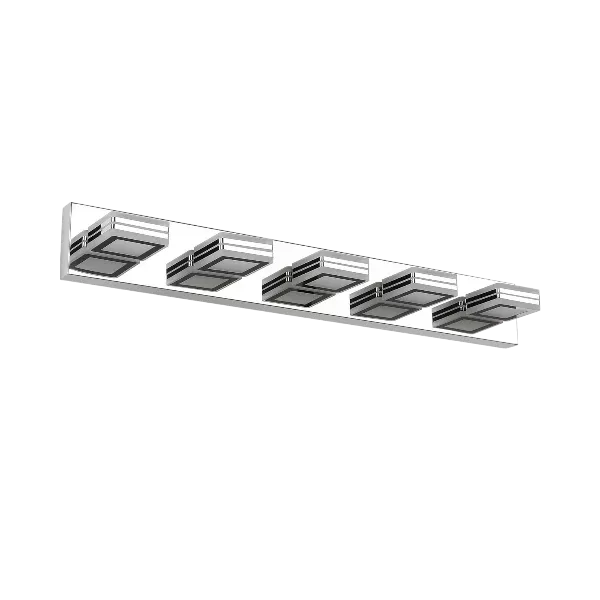 LED Modern Chrome Makeup Light, 5-Lights Acrylic Chrome Makeup Mirror Light