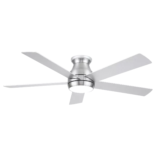 Hommee 52 in. Indoor Integrated LED Brush Nickel Low Profile Ceiling Fan with Reversible DC Motor and 5 Plywood Blades