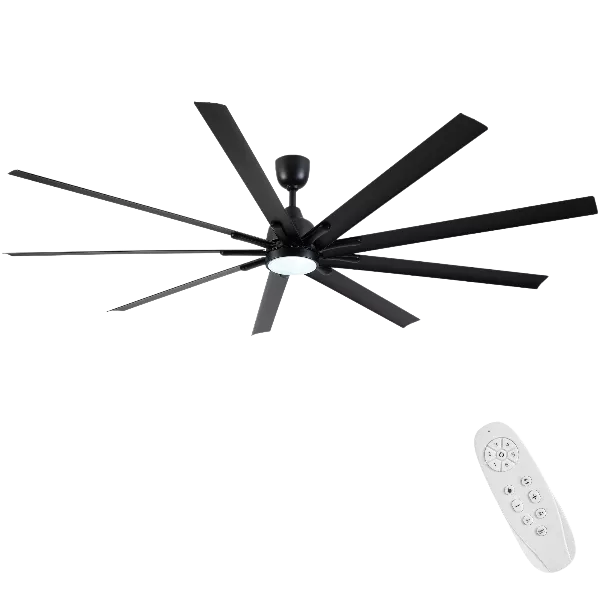 84 In Super Large Black Ceiling Fan with Remote Control