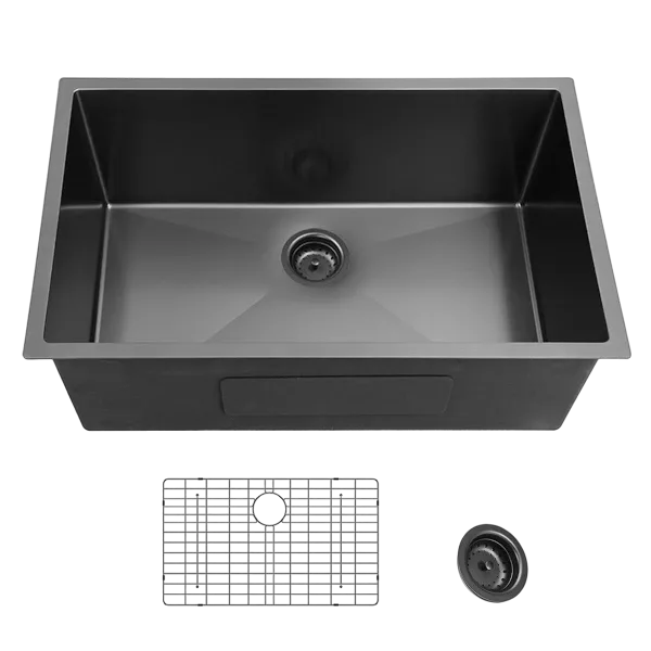 27x17 inch  Undermount Gunmetal Black 18 Gauge Stailess Steel  Kitchen Sink