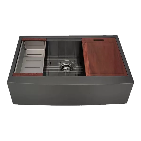 36x22 inch Farmhouse Single Bowl 16 Gauge Stainless Steel Workstation Kitchen Sink