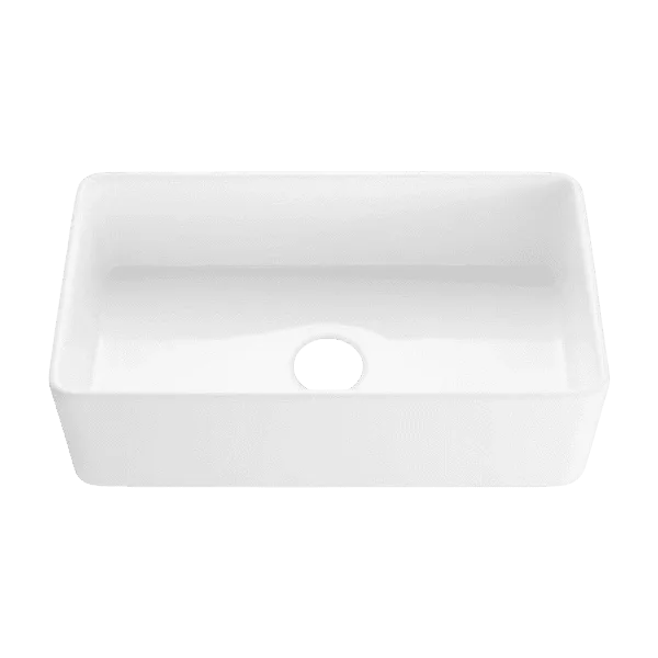 33 inch Fireclay Farmhouse Kitchen Sink Apron Sink Single Bowl in White