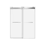 72 in. W x 76 in. H Sliding Frameless Shower Door with 3/8 in. (10 mm) Clear Glass in Brushed Nickel