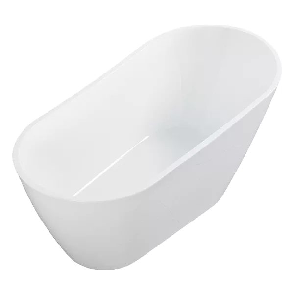 60" Acrylic Alcove Freestanding Soaking Bathtub in White