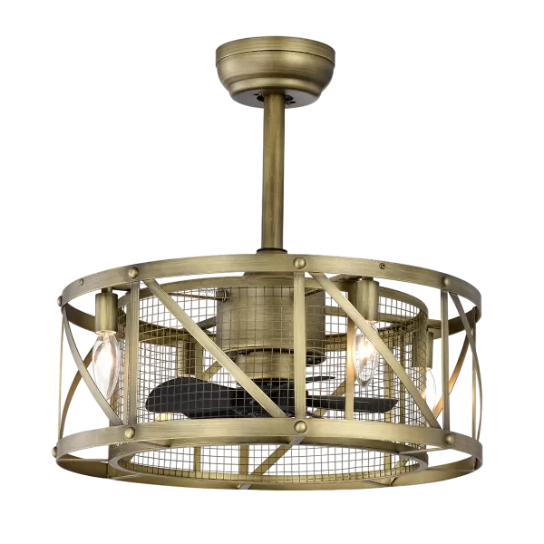 20 in. Indoor Antique Brown Ceiling Fan with Remote, Timer, Sloped Ceiling Available(No Bulbs)