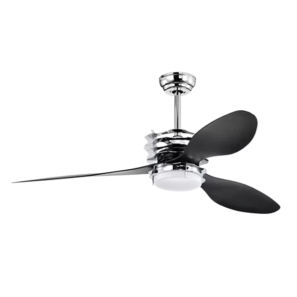 52'' ABS Blades Ceiling Fan with Lights and Remote (5 Speeds Adjustable) , DC Motor Modern Ceiling Fan with 3 ABS Fan Blades & 2 Down Rods, Indoor Ceiling Fan with Light for Home Use