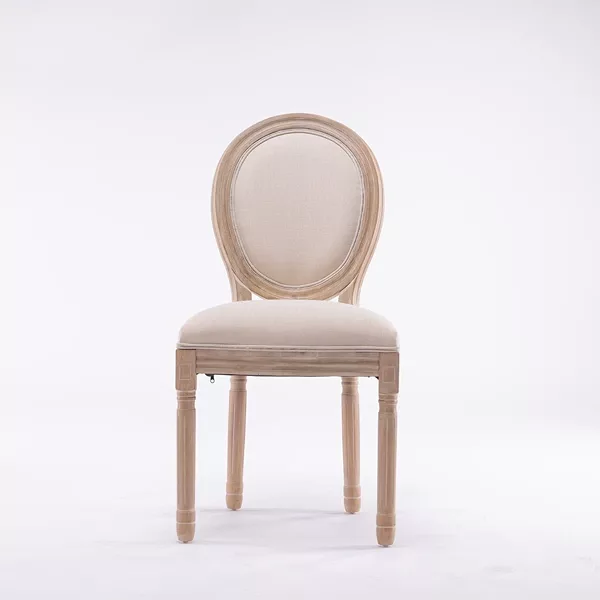 Modern Beige Set of 2 Dining Chair of Wooden Frame And Legs