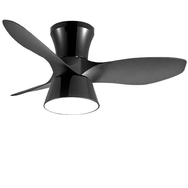 23 in. LED Indoor/Outdoor Black Small Modern Ceiling Fan with light and 6-Speed DC Remote Control