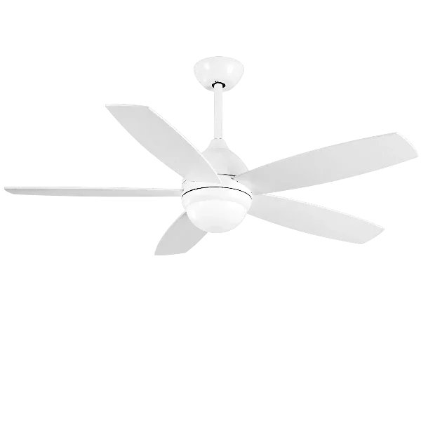 KAPOEFAN 52 Inch White Ceiling Fans with LED Lights Remote Control Modern White Ceiling Fan with Light for Bedroom Living room 3 LED Light Colors, 6 Wind Speed, Reversible Blades and Timer Fuction