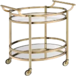 ACME Lakelyn Serving Cart, Brushed Bronze & Clear Glass