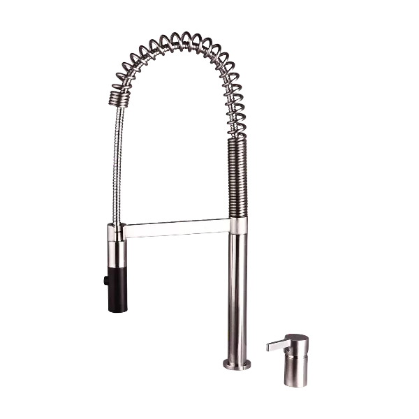 Pull Down Single Handle Kitchen Faucet in Brushed Nickel