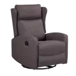 Antique brown Carbon fiber  Rocking Chair of  Metal Frame With Metal Round Base Ideal for Living Room & Bedroom