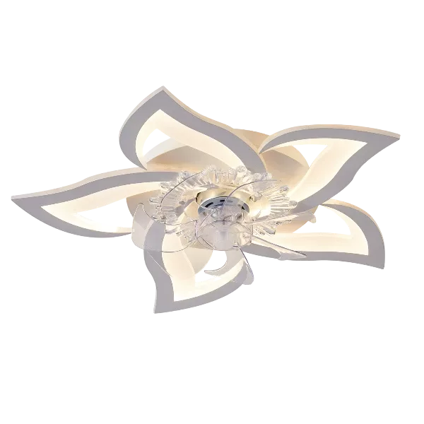 Modern Low Profile Ceiling Fan, Flower Ceiling Light Fan with App Control