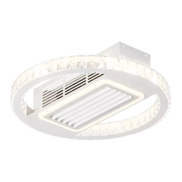SINOFURN 22-in White Color-changing Integrated LED Indoor Flush Mount Bladeless Ceiling Fan and Remote (1-Blade)