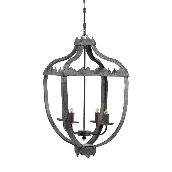 4 - Light Metal Chandelier, Hanging Light Fixture with Adjustable Chain for Kitchen Dining Room Foyer Entryway, Bulb Not Included for Indoor