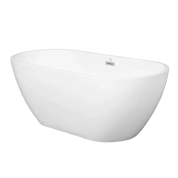 63 in. Acrylic Freestanding Soaking tub in White Color