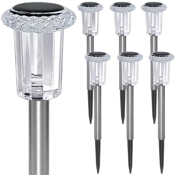 Solar Pathway Lights Waterproof Garden Solar Outdoor Lights 12 Pack Stainless Steel Yard Lights Driveway Lights for Patio, Lawn, Yard, Walkway and Landscape