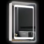 LED Lighted Medicine Cabinet with Mirror, Wall-Mounted Plug-In Bathroom Organizer with 3 Storage Shelves