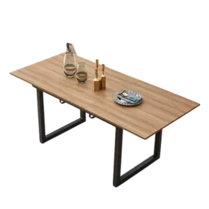 Square Extendable Dining Table with metal leg,Modern Space Saving Kitchen Table for Living Room( 70.86" W x 31.5" D x 29.5" H)