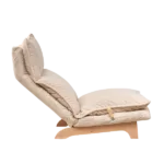 Modern Foldable reclining Beige Lazy sofa chair Ideal for bedroom living room