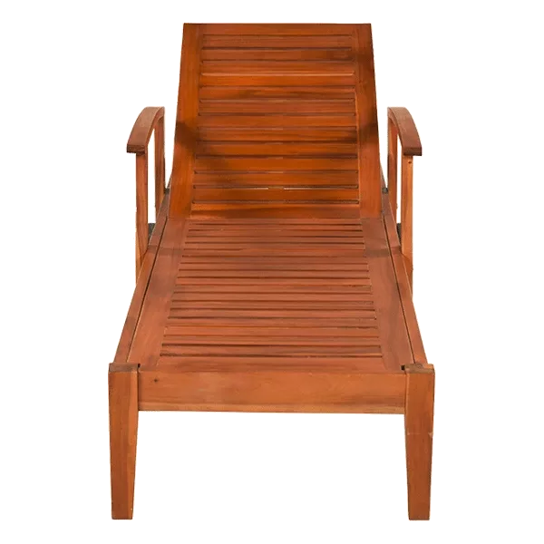 Wooden Outdoor Lounge Chair With Adjustable Backrest