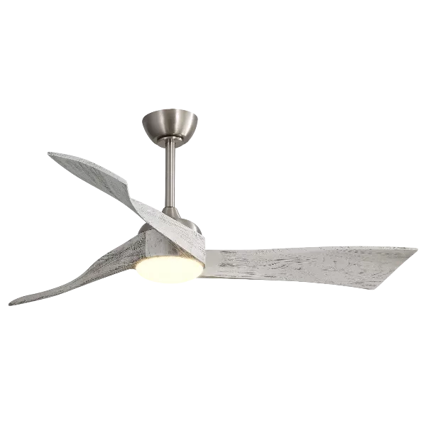 52 Inch Brushed Nickel Ceiling Fan Light With 6 Speed Remote Energy-saving DC Motor