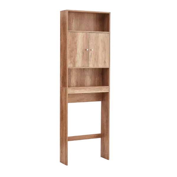 Wooden Home Bathroom Shelf Over-The-Toilet, Bathroom Space-saver storage cabinet