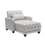 Modern Beige Fabric Leisure Sofa Couch of Wooden Frame and Legs with Pillow for Living Room & Guest Room