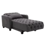 Modern Dark Grey Fabric Leisure Sofa Couch of Wooden Frame and Legs with Pillow for Living Room & Guest Room