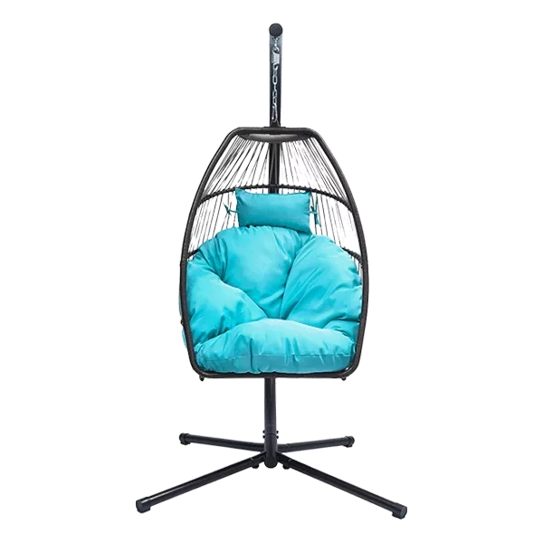 3.75 ft. Free Standing Blue Swing Egg Chair with Stylish Design