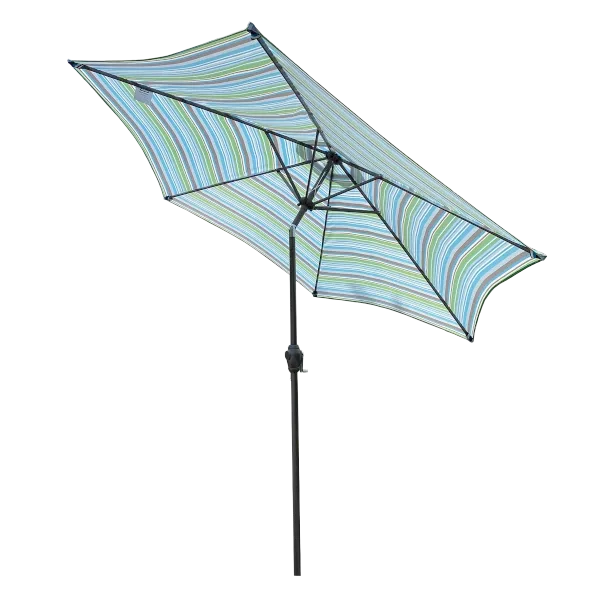 Push-Button Modern Tilt Market Patio Umbrella in Blue Color