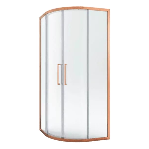 35.43 in. W x 76.77 in. H Sliding Diamond Framed Shower Door/Enclosure in Rose Gold with Clear Glass