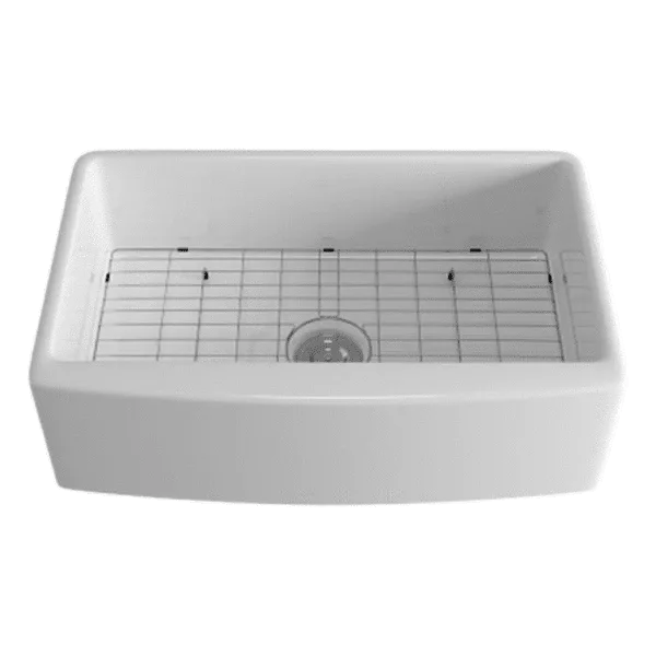 Single Bowl Farmhouse Apron Workstation Kitchen Sink in white