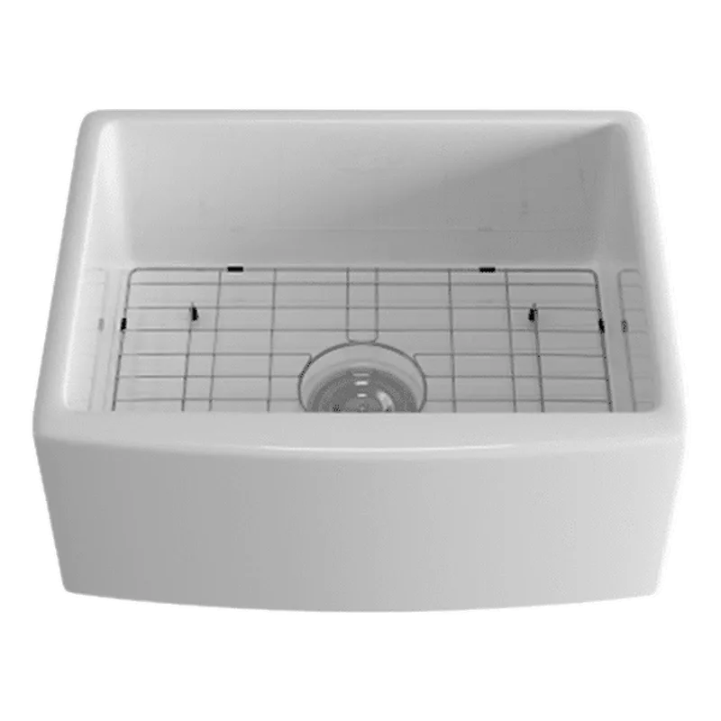 White Ceramic 24 in. Single Bowl Farmhouse Apron Kitchen Sink