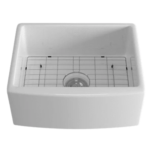 White Ceramic 24 in. Single Bowl Drop-In Kitchen Sink