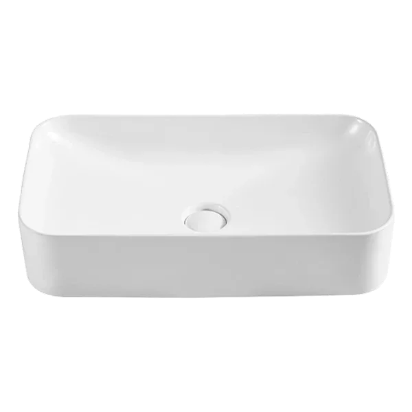 Modern Bathroom Rectangular White Ceramic Vessel Vanity Sink