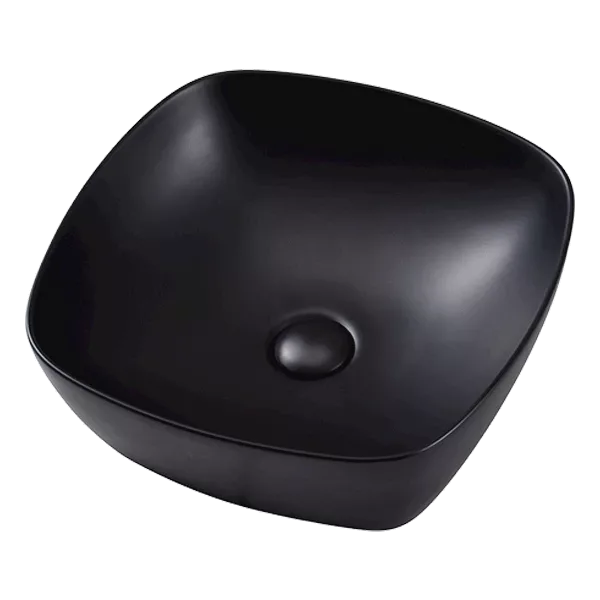Black Ceramic Square Bathroom Sink With Modern Design