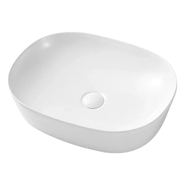 White Ceramic Oval Bathroom Sink with Sleek and Stylish Design