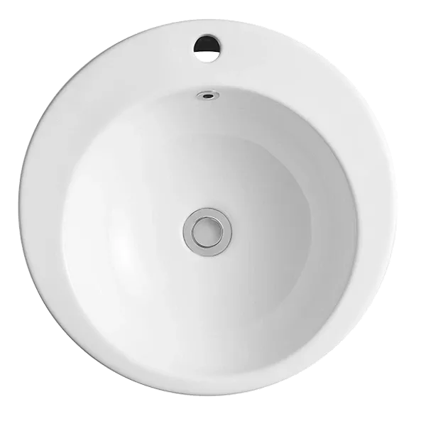 Single Bowl Ceramic Sink Basin in White With Overflow