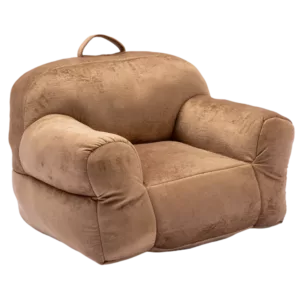 Modern Brown Velvet Fabric Kid's Bean Bag Chair with Memory Sponge Stuffed