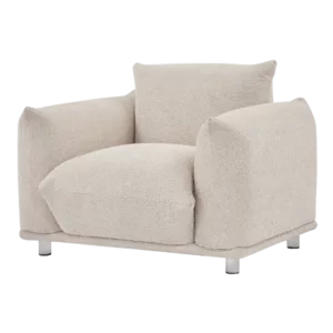 Modern Camel Fabric Single Sofa Chair with Metal legs for Bedroom Living room Apartment