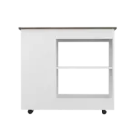 Holmeson 5-Shelf Kitchen Cart with Caster White and Dark Brown