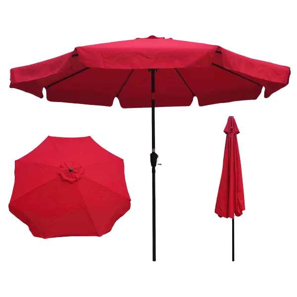 Round Patio Umbrella Outdoor Market Umbrellas in Red Color