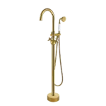 Stainless Steel Single Handle Freestanding Faucet in Gold