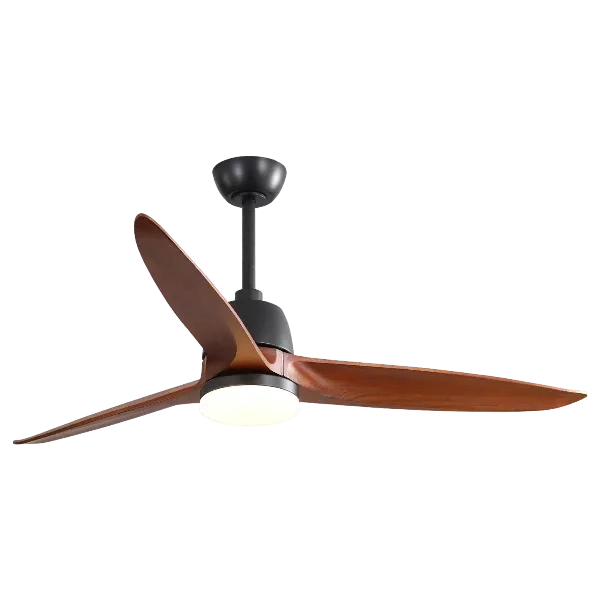 Sofucor 56 Inch Wood Ceiling Fan with Lights Remote Control Dimmable Light Reversible DC Motor Modern Ceiling Fan for Kitchen Bedroom Basement Dining Living Room Dark Wood