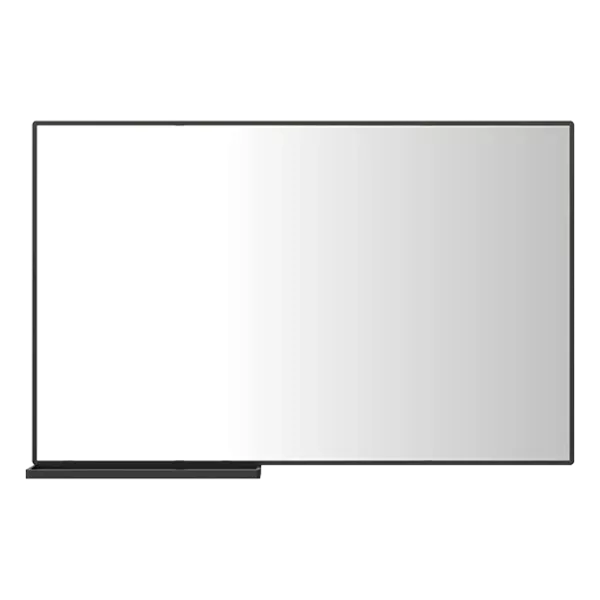 48 in. W x 30 in. H Rectangular Aluminum Alloy Framed Wall Bathroom Vanity Mirror with Storage Rack in Black
