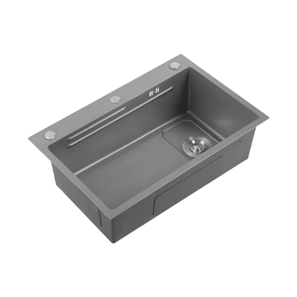 Rectangular Gray Multi-Functional Modern Stainless Steel Kitchen Sink