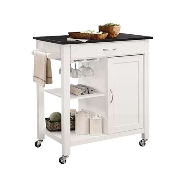 ACME Ottawa Kitchen Cart, Black & White 98320