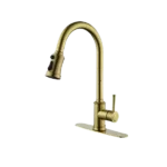 Single Handle High Arc Pull Out Kitchen Faucet, Single Level Stainless Steel Kitchen Sink Faucets with Pull Down Sprayer